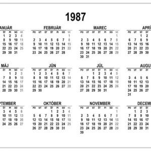 Kalendár na rok 1987 na stiahnutie a tlač kalendar-na-rok-1987