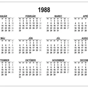 Kalendár na rok 1988 na stiahnutie a tlač kalendar-na-rok-1988