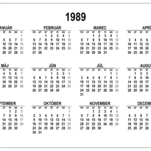 Kalendár na rok 1989 na stiahnutie a tlač kalendar-na-rok-1989