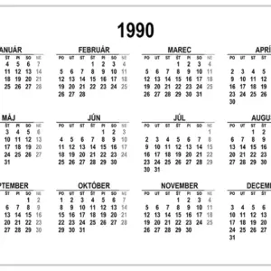 Kalendár na rok 1990 na stiahnutie a tlač kalendar-na-rok-1990